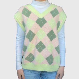 Watermelon/Strawberry Colored Zara Oversized Sweater Vest